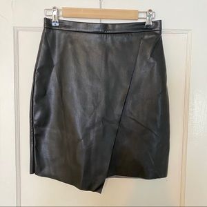 H&M Asymmetrical Faux Leather Skirt Size 8